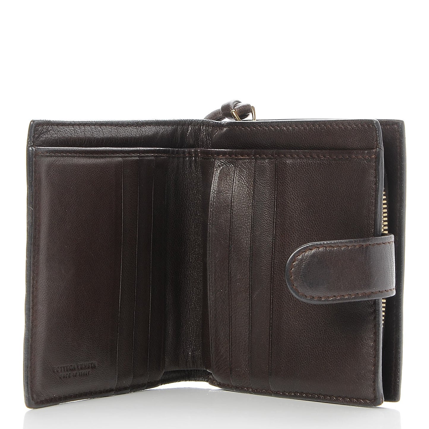 Nappa Intrecciato French Flap Wallet Ebano