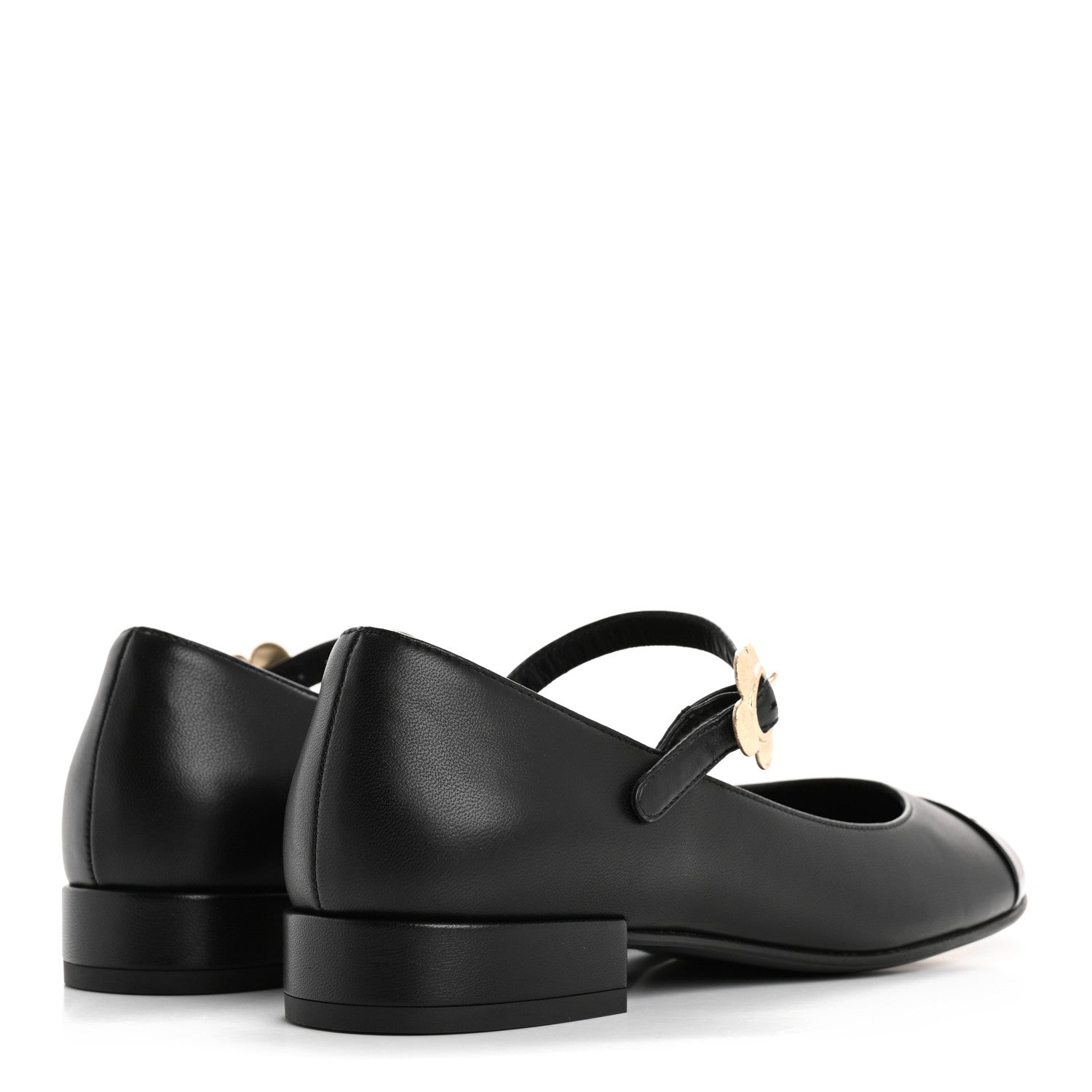 Chanel Lambskin Patent Cap Toe Mary Jane Flats 36 Black 5 of 10