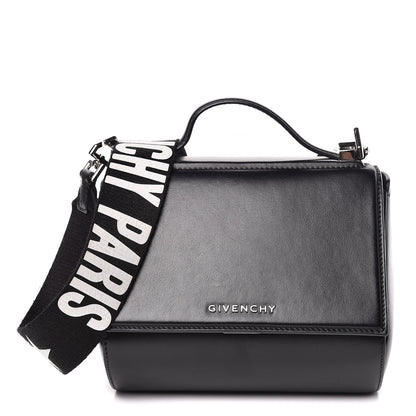 Givenchy Calfskin Mini Pandora Box Logo Strap Crossbody Bag Black 1 of 13