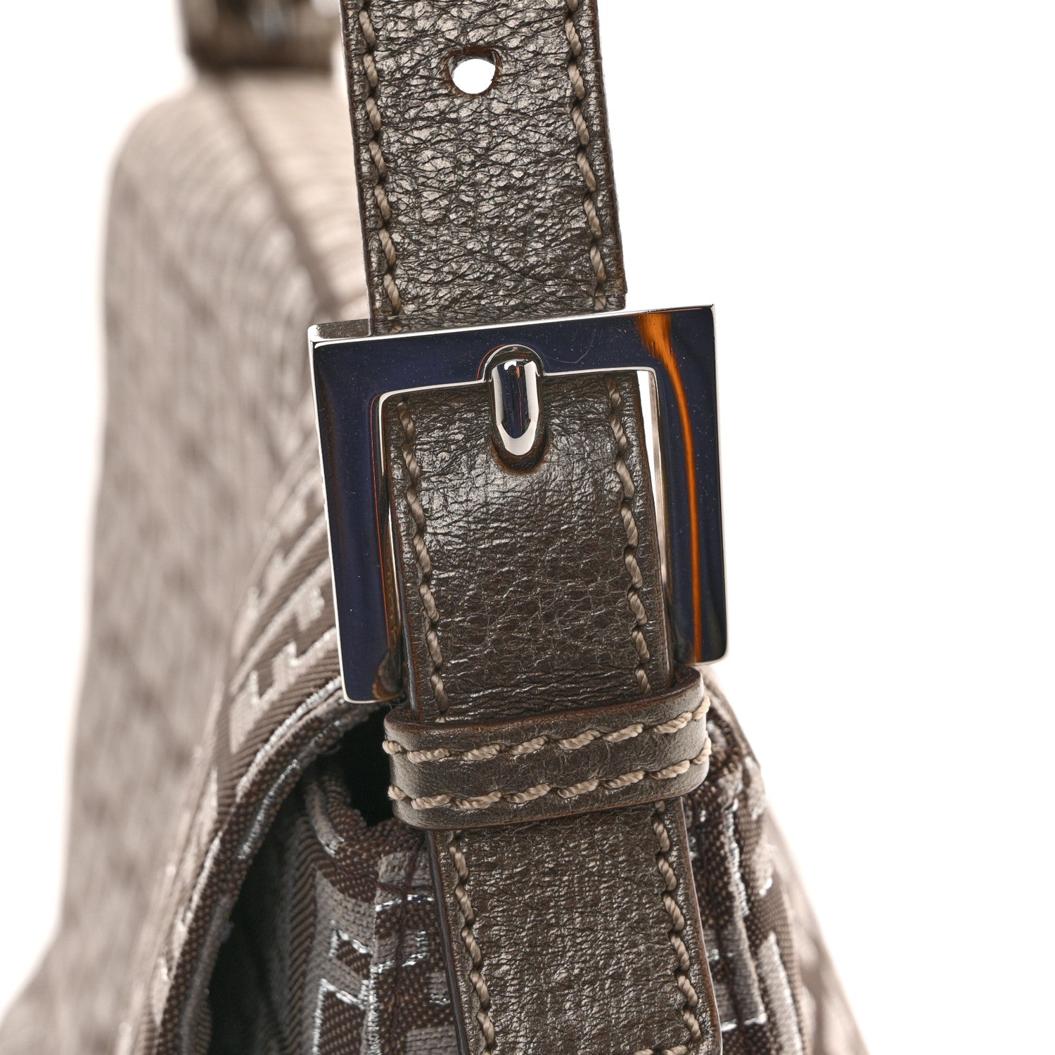Fendi Metallic Zucchino Vitello Mama Baguette Caffe Argilla Canna di Fucile 11 of 14