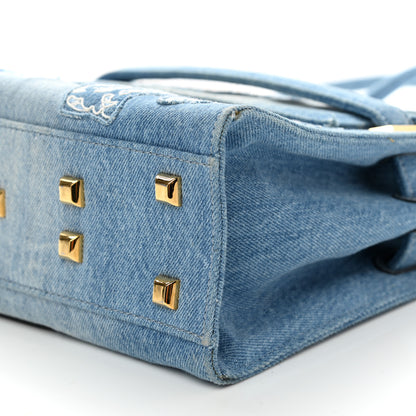 Valentino Garavani Denim Butterfly Small My Rockstud Frame Bag Light Denim 9 of 14
