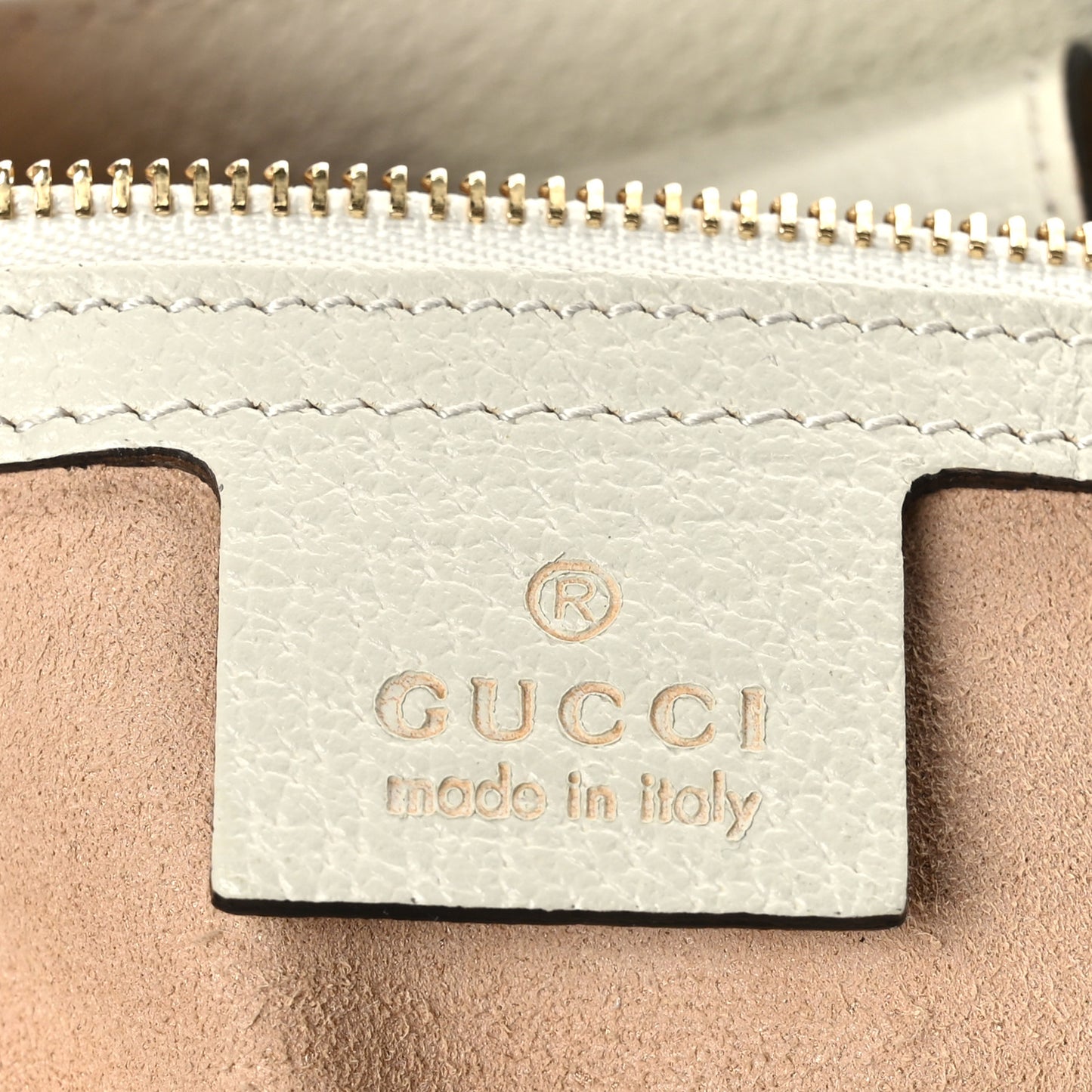 GG Supreme Monogram Textured Dollar Calfskin Web Medium Ophidia Shopping Tote Beige Ebony Mystic White