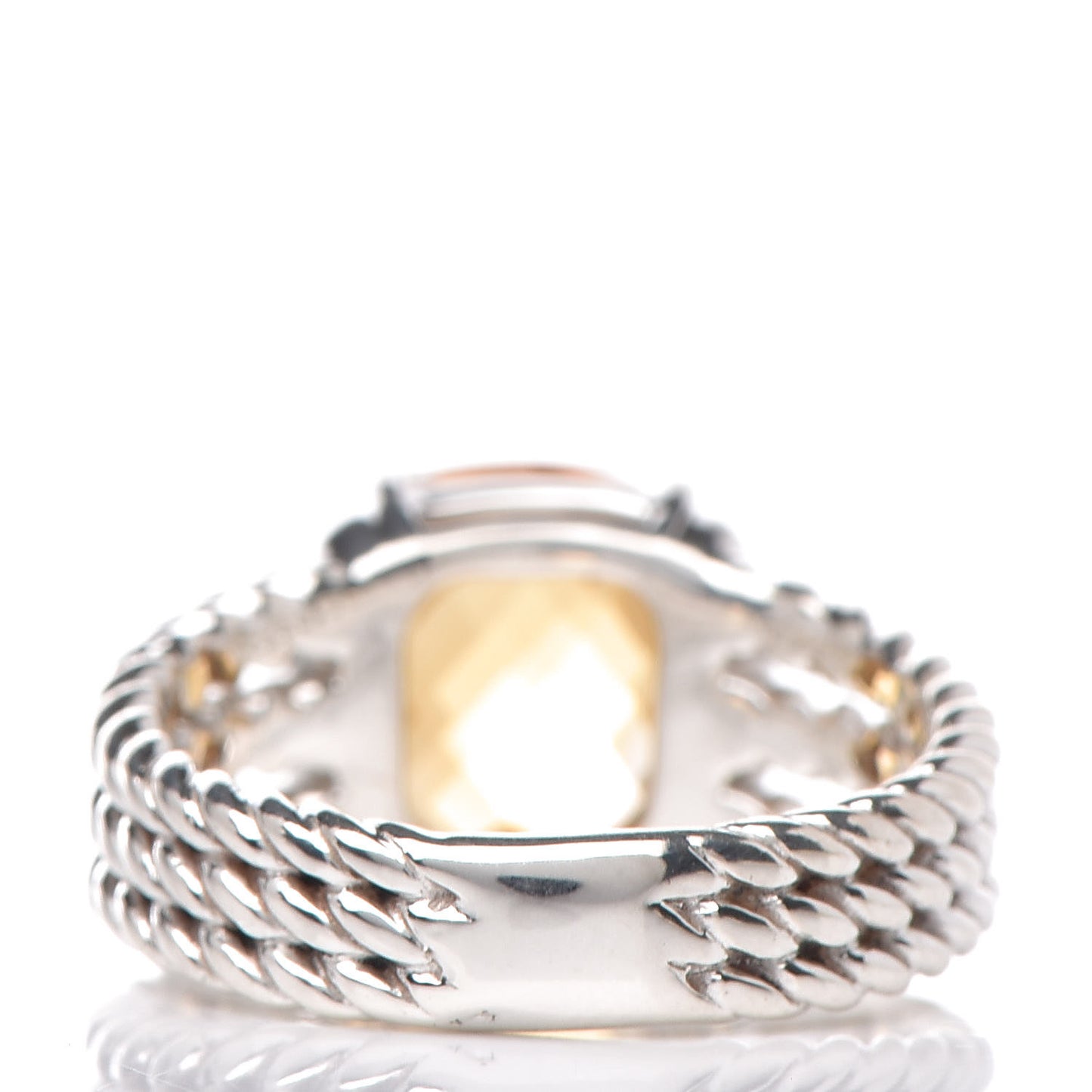 Sterling Silver Diamond Citrine 10mm Petite Wheaton Ring 54 6.75