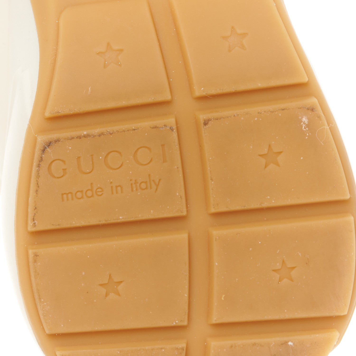 Gucci Calfskin Glitter Game Logo Womens Rhyton Sneakers 36.5 36.5 Mystic White 7 of 11
