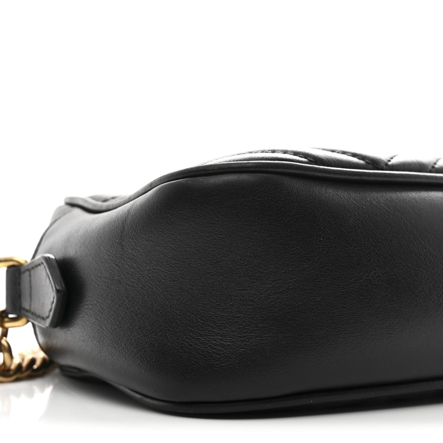 Calfskin Matelasse Small GG Marmont Chain Shoulder Bag Black