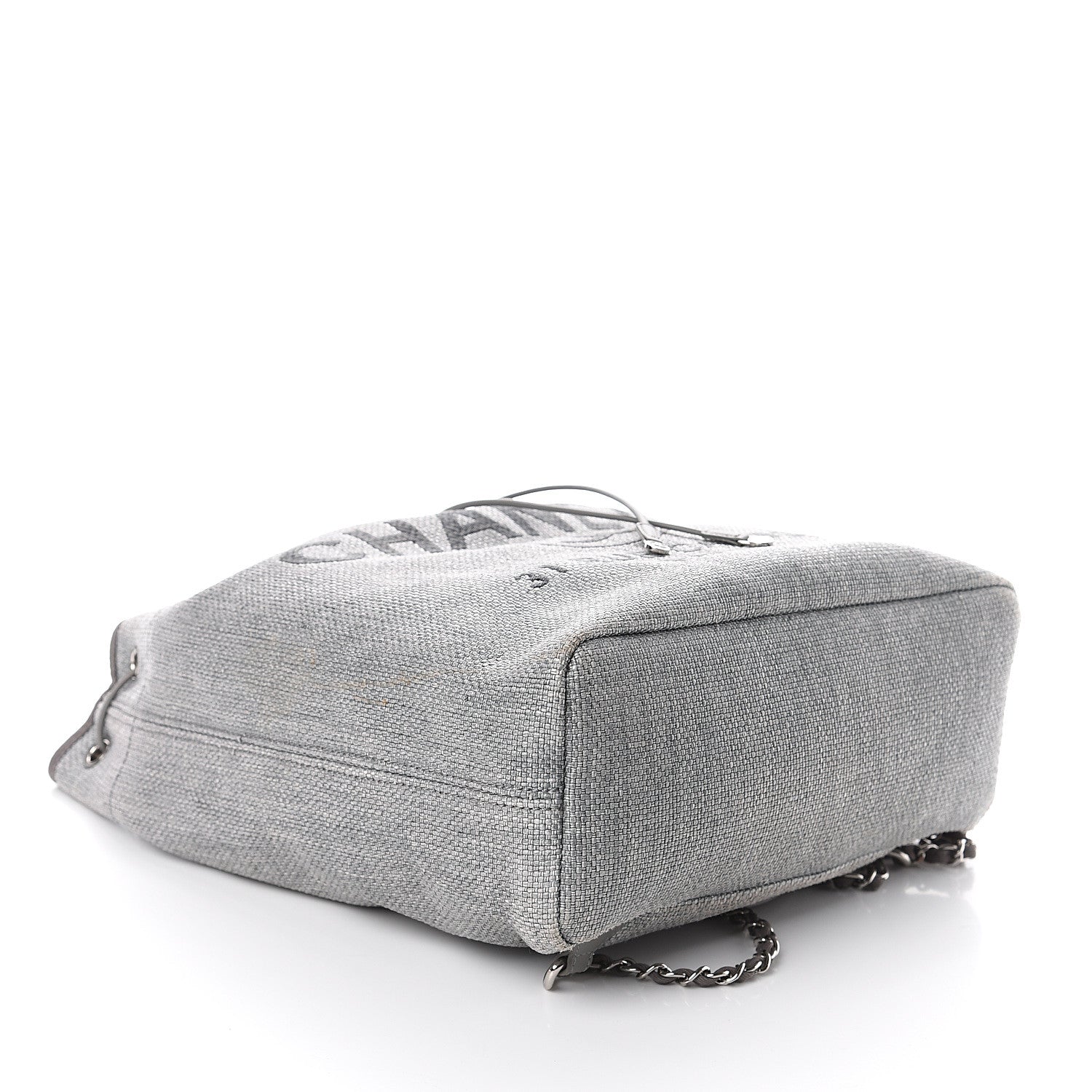 Chanel Canvas Large Deauville Backpack Grey 3 of 9