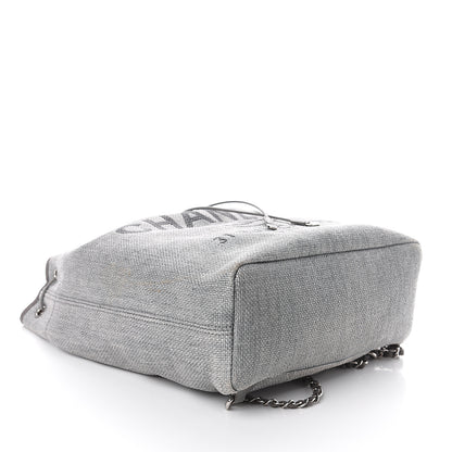 Chanel Canvas Large Deauville Backpack Grey 3 of 9