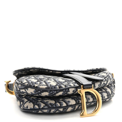 Christian Dior Oblique Mini Saddle Bag Blue 4 of 10