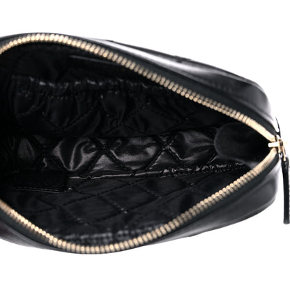 Chanel Lambskin Quilted Small Curvy Pouch Cosmetic Case Black 5 of 10