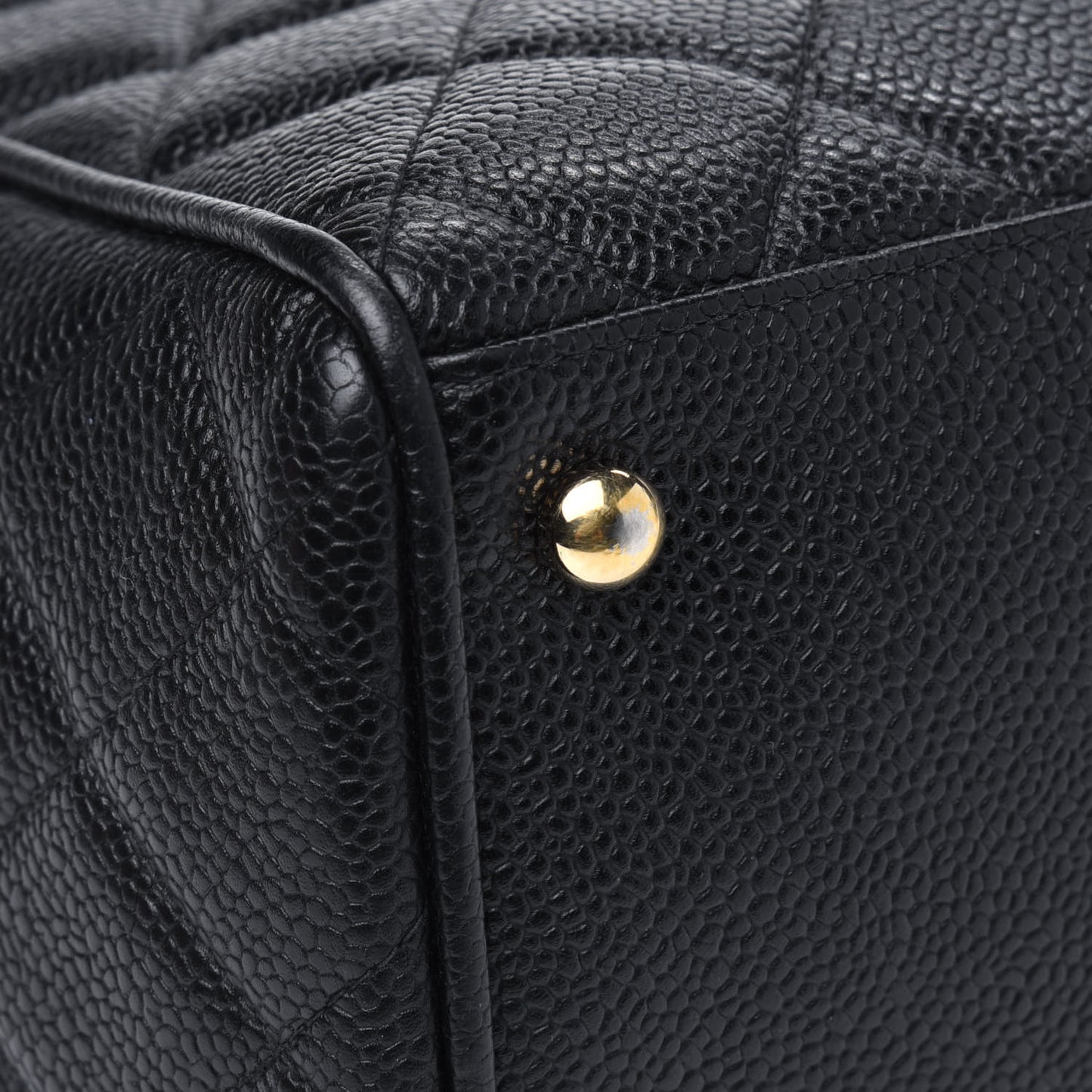 Caviar Quilted Large Bowler Black