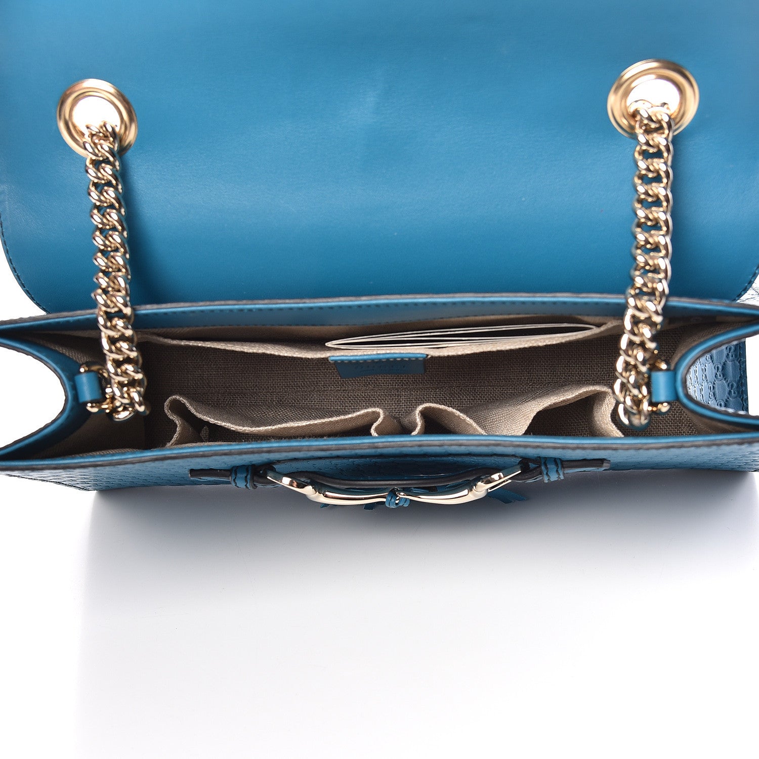 Gucci Soft Microguccissima Medium Emily Chain Shoulder Bag Deep Cobalt 7 of 10