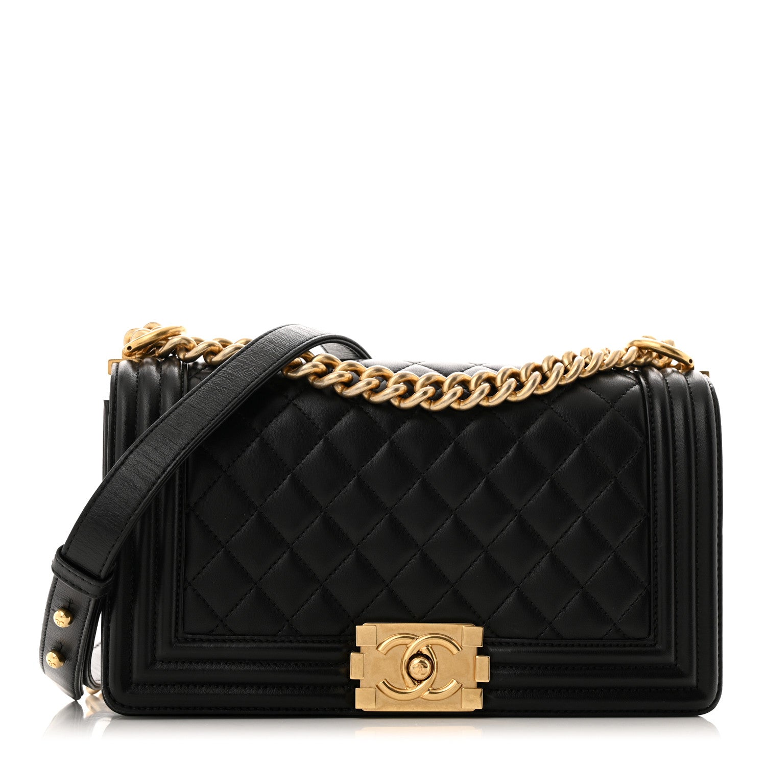 Chanel Lambskin Quilted Medium Boy Flap Black 1 of 11