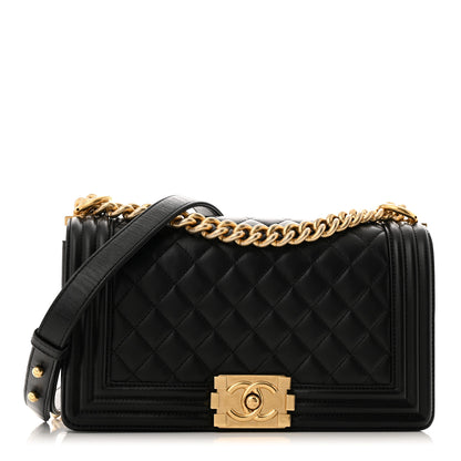 Chanel Lambskin Quilted Medium Boy Flap Black 1 of 11