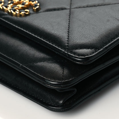Chanel Goatskin Quilted Chanel 19 Wallet On Chain WOC Black 11 of 11