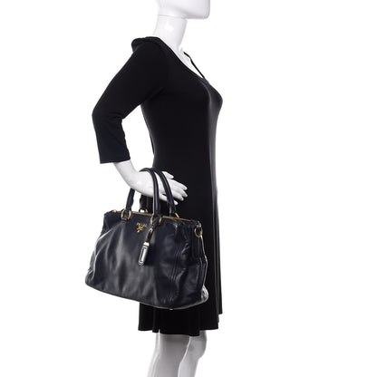 Prada Soft Calfskin Double Zip Shoulder Bag Baltico 3 of 11