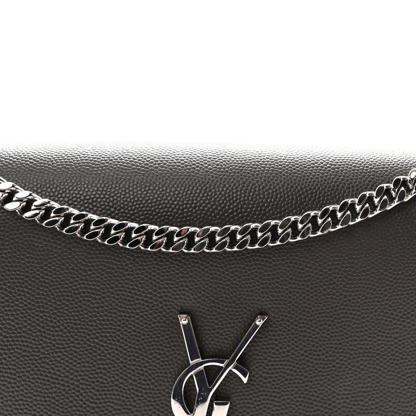 Grain De Poudre Medium Classic Monogram Kate Satchel Earth Grey