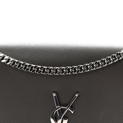Saint Laurent Grain De Poudre Medium Classic Monogram Kate Satchel Earth Grey 6 of 8