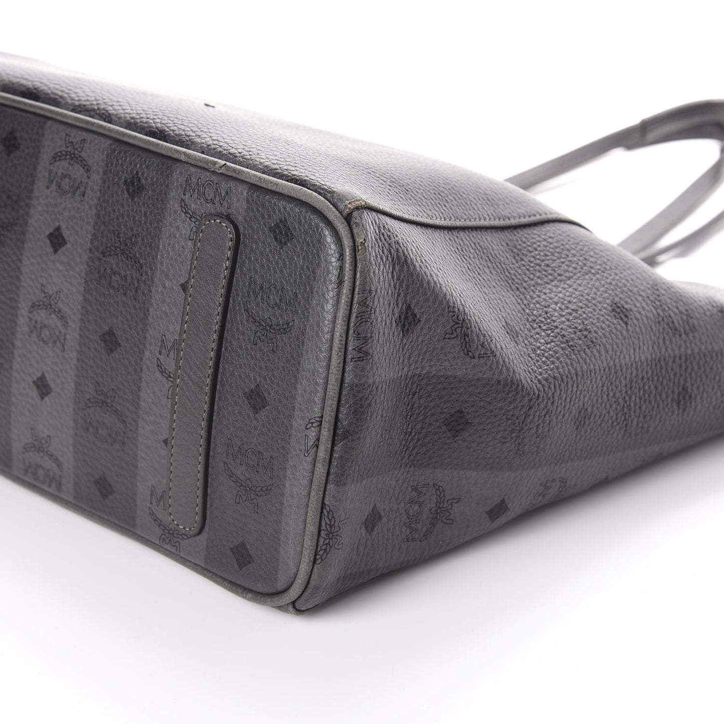 Striped Visetos Medium Liz Reversible Shopper Tote Phantom Grey