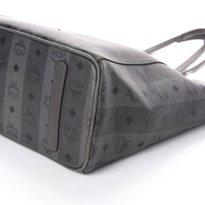 MCM Striped Visetos Medium Liz Reversible Shopper Tote Phantom Grey 10 of 10