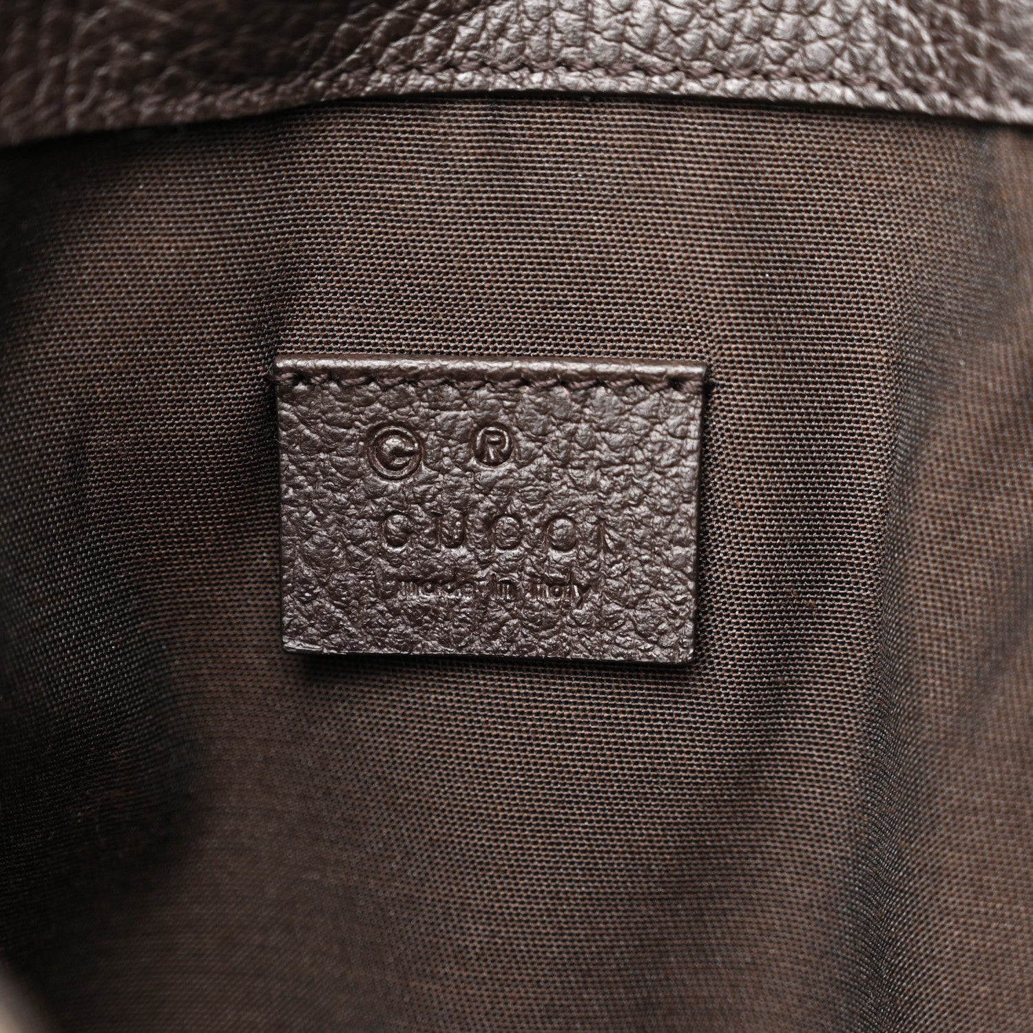 Gucci Monogram Dollar Calfskin O Drawstring Backpack Beige Ebony Testa di Moro Dark Chocolate 6 of 11