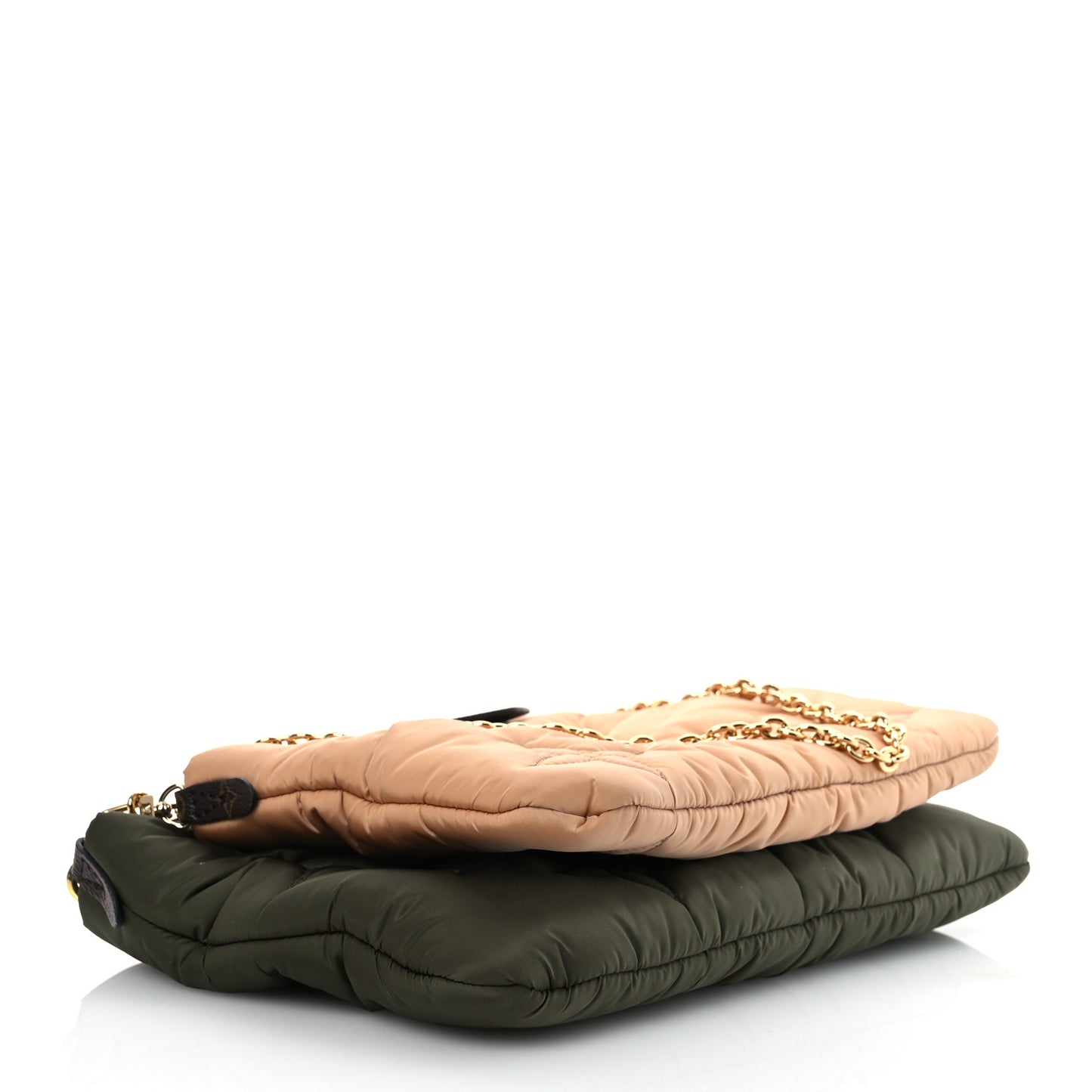 Econyl Monogram Pillow Maxi Multi Pochette Accessories Kaki Beige