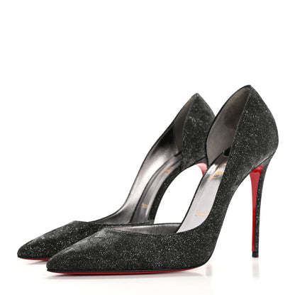 Christian Louboutin Glitter Iriza Kid Flinstar 100 Pumps 41 Black 4 of 11