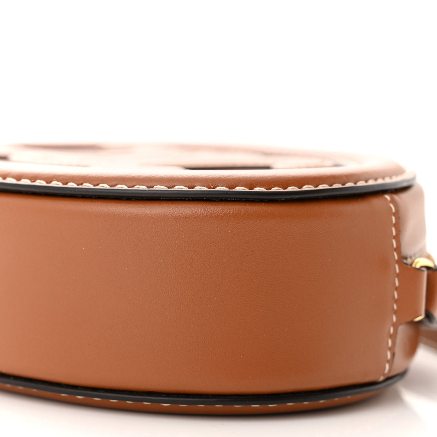 Smooth Calfskin Cuir Small Triomphe Oval Crossbody Purse Tan