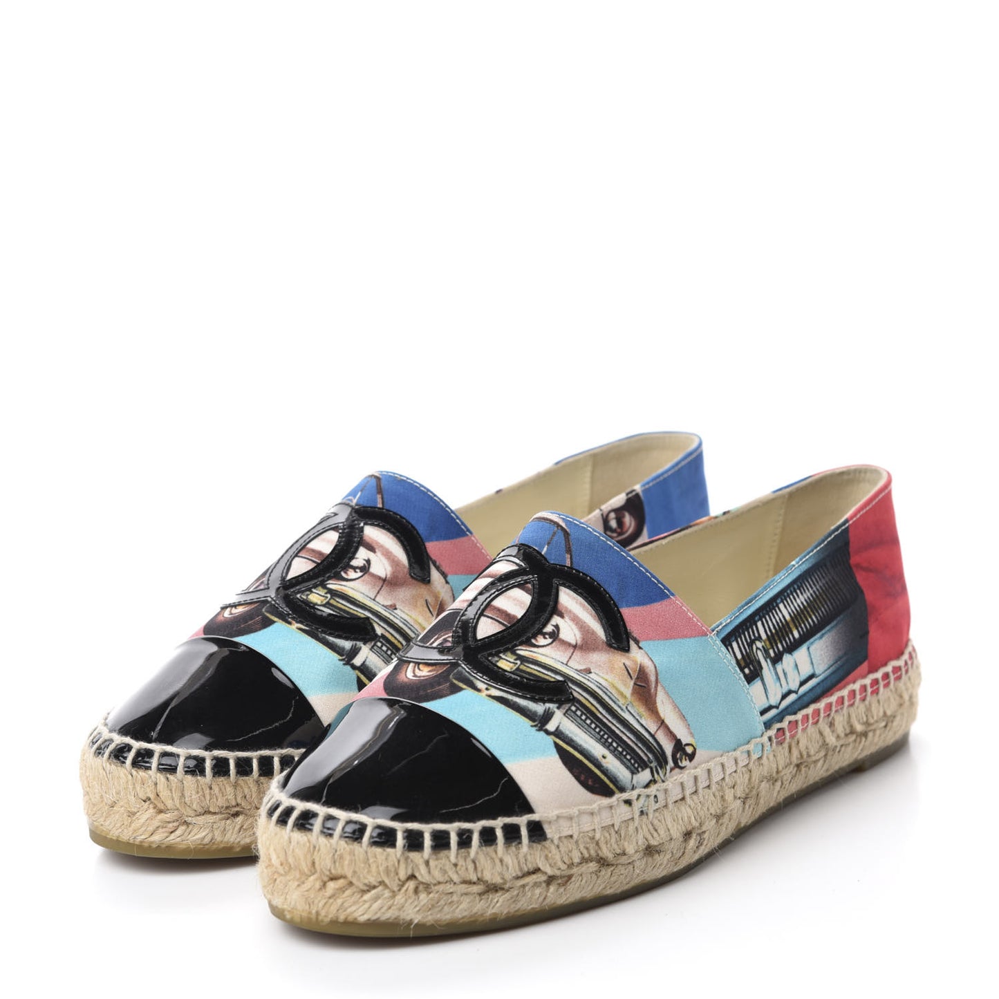 Fabric Patent CC Espadrilles 37 Multicolor Black