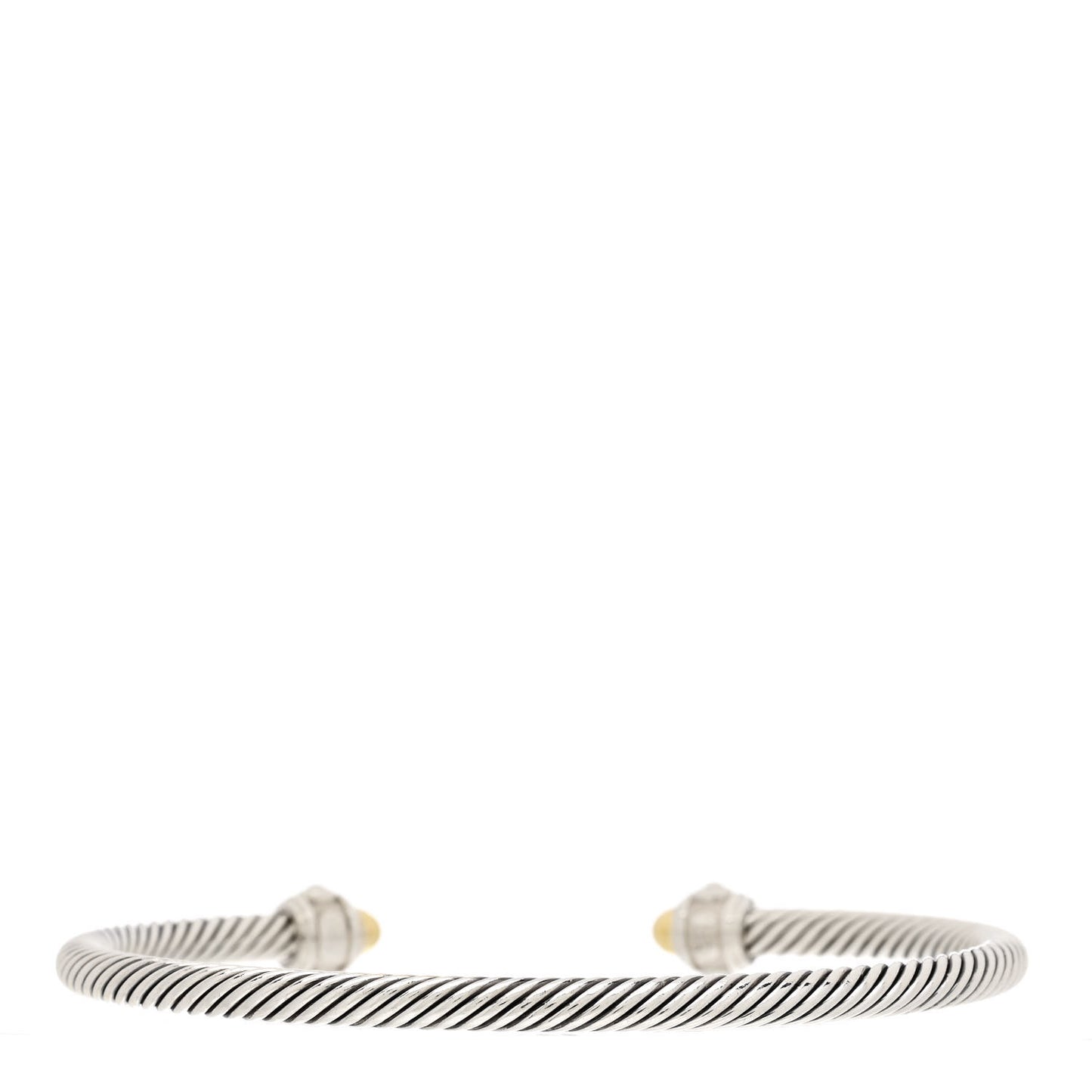 Sterling Silver 18K Yellow Gold 4mm Cable Renaissance Bracelet