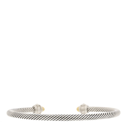 David Yurman Sterling Silver 18K Yellow Gold 4mm Cable Renaissance Bracelet 2 of 3
