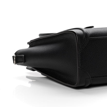 Celine Drummed Calfskin Nano Luggage Black 8 of 9