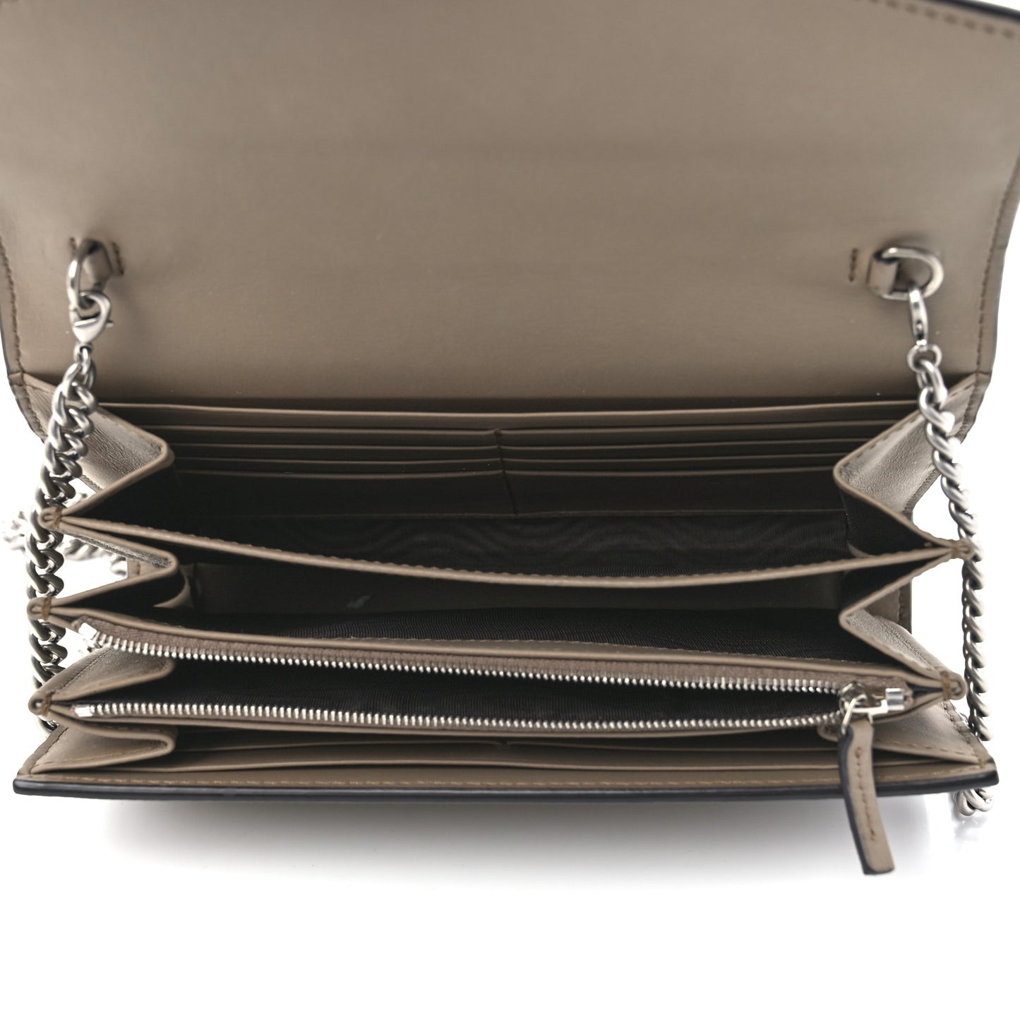 GG Supreme Monogram Mini Dionysus Chain Wallet Beige Taupe