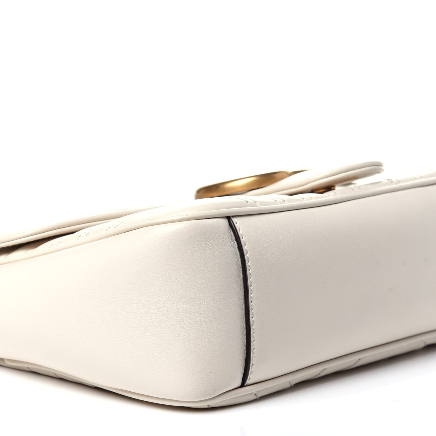 Calfskin Matelasse Small GG Marmont Shoulder Bag White