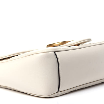 Gucci Calfskin Matelasse Small GG Marmont Shoulder Bag White 6 of 11
