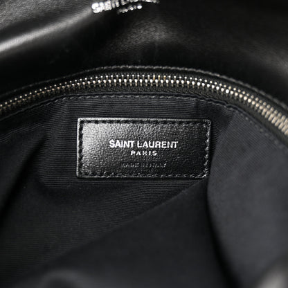 Saint Laurent Lambskin Quilted Medium Loulou Puffer Monogram Chain Satchel Black 6 of 12