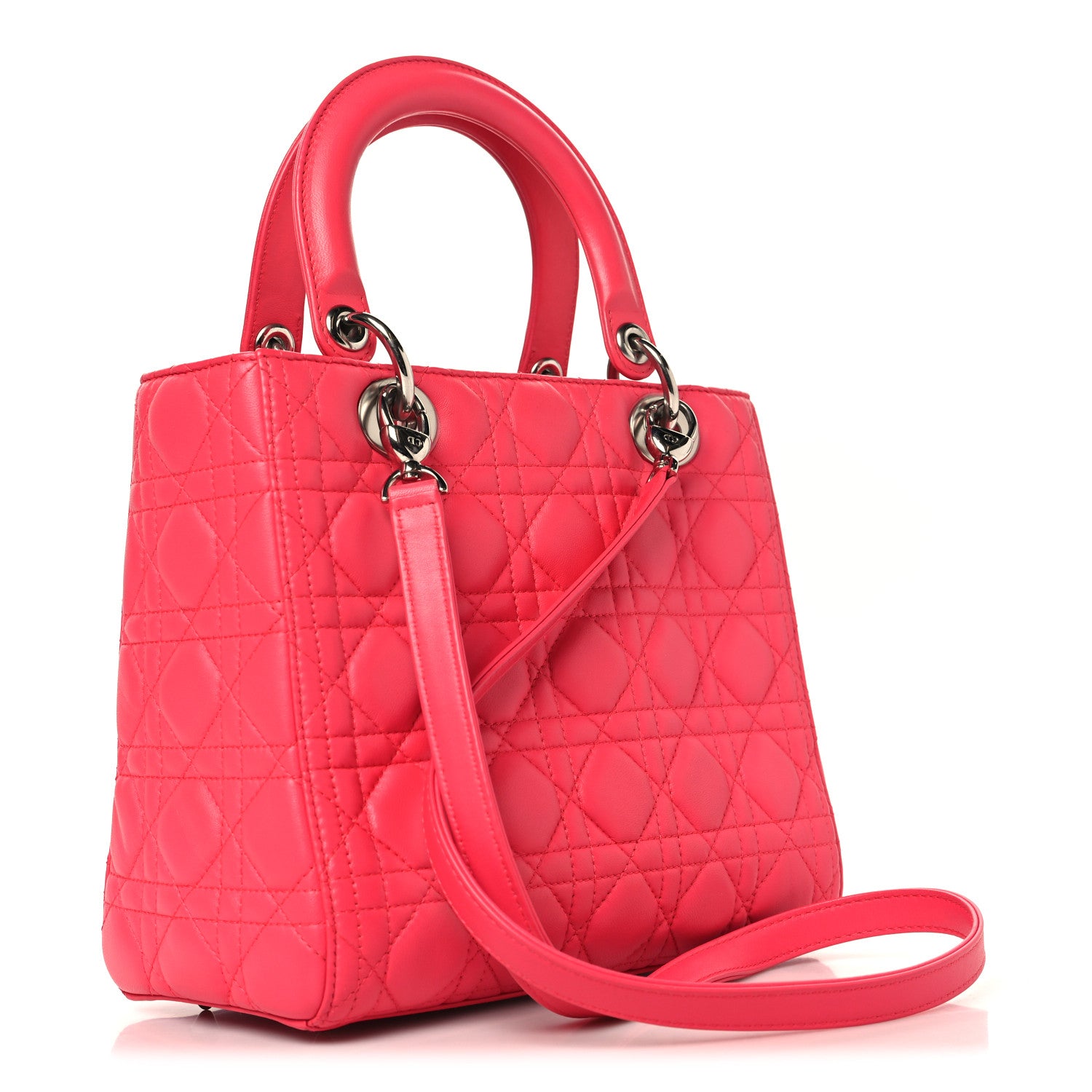 Christian Dior Lambskin Cannage Medium Lady Dior Pink 3 of 14