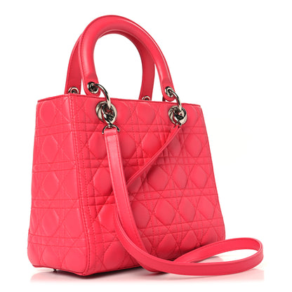 Christian Dior Lambskin Cannage Medium Lady Dior Pink 3 of 14