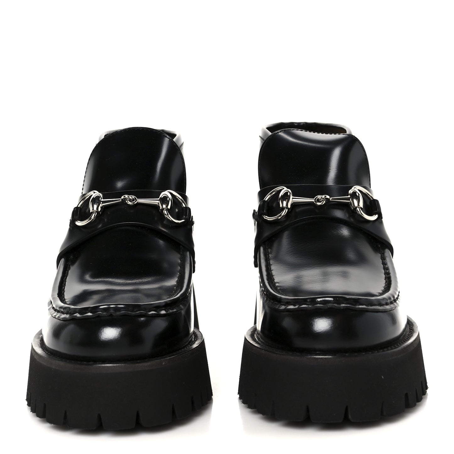 Cordovan Lux Womens Horsebit Platform Ankle Boots 38 Black