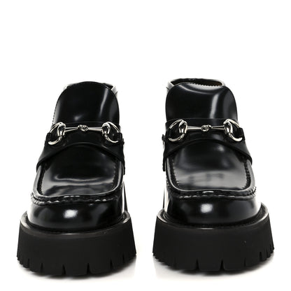 Gucci Cordovan Lux Womens Horsebit Platform Ankle Boots 38 Black 3 of 10