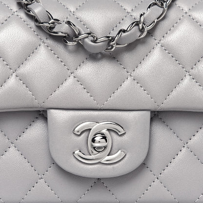Chanel Lambskin Quilted Mini Rectangular Flap Grey 6 of 11