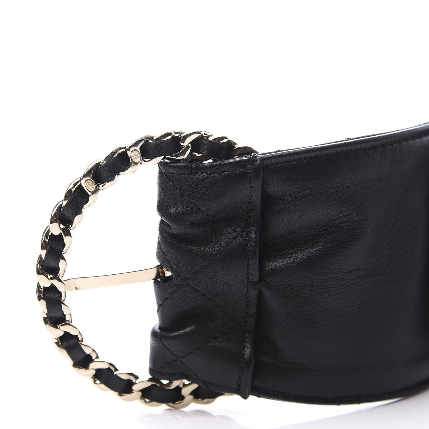 Lambskin Stitched Chain Belt 80 34 Black