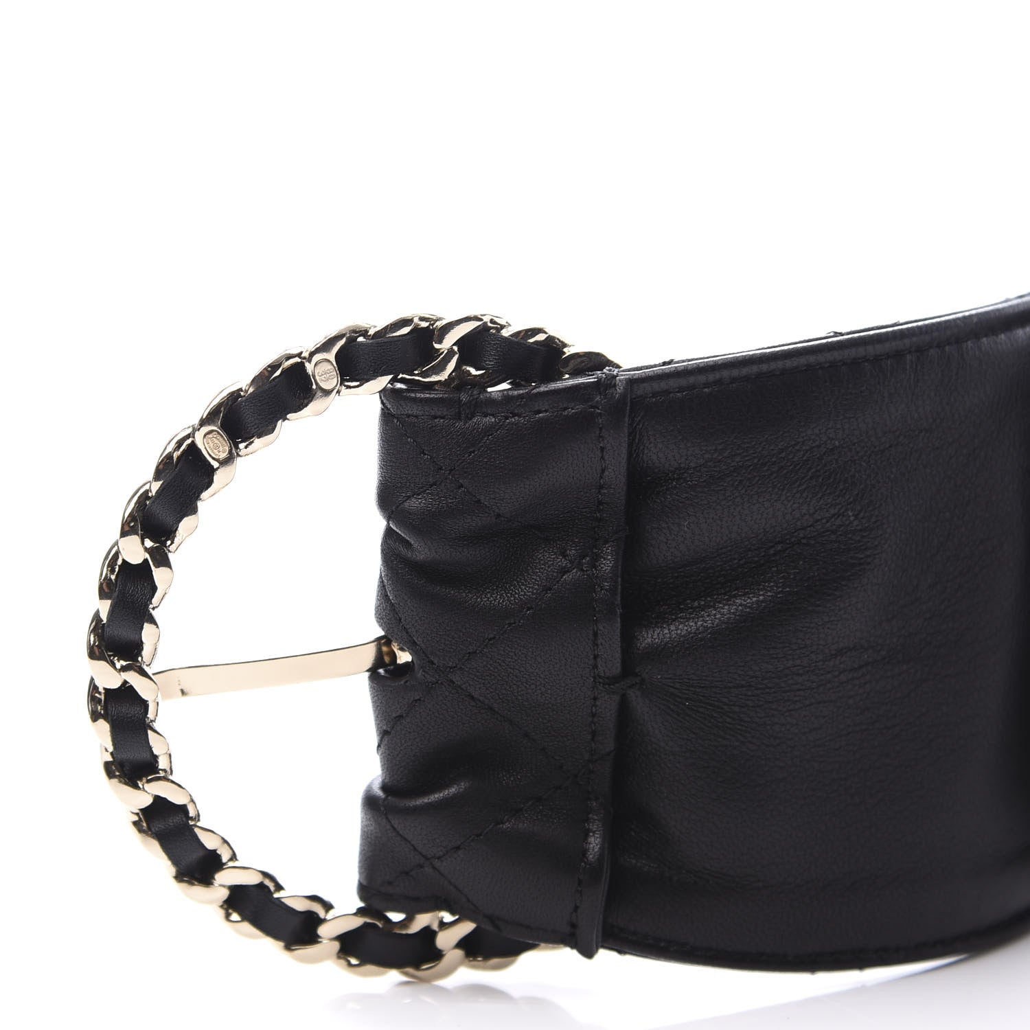 Chanel Lambskin Stitched Chain Belt 80 34 Black 5 of 7