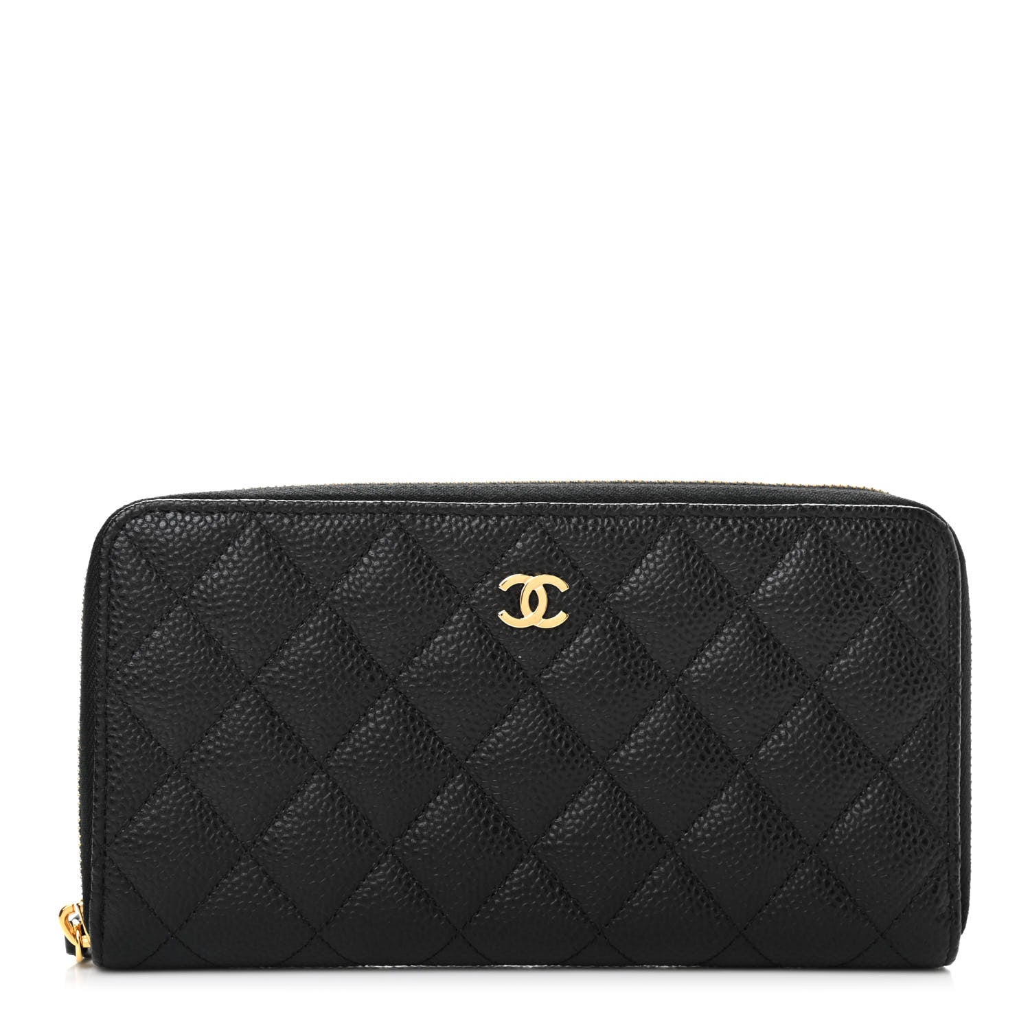 Chanel Caviar Quilted Large Gusset Zip Around Wallet Black 1 of 8