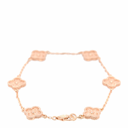 Van Cleef & Arpels 18K Rose Gold 6 Motifs Sweet Alhambra Bracelet 2 of 3