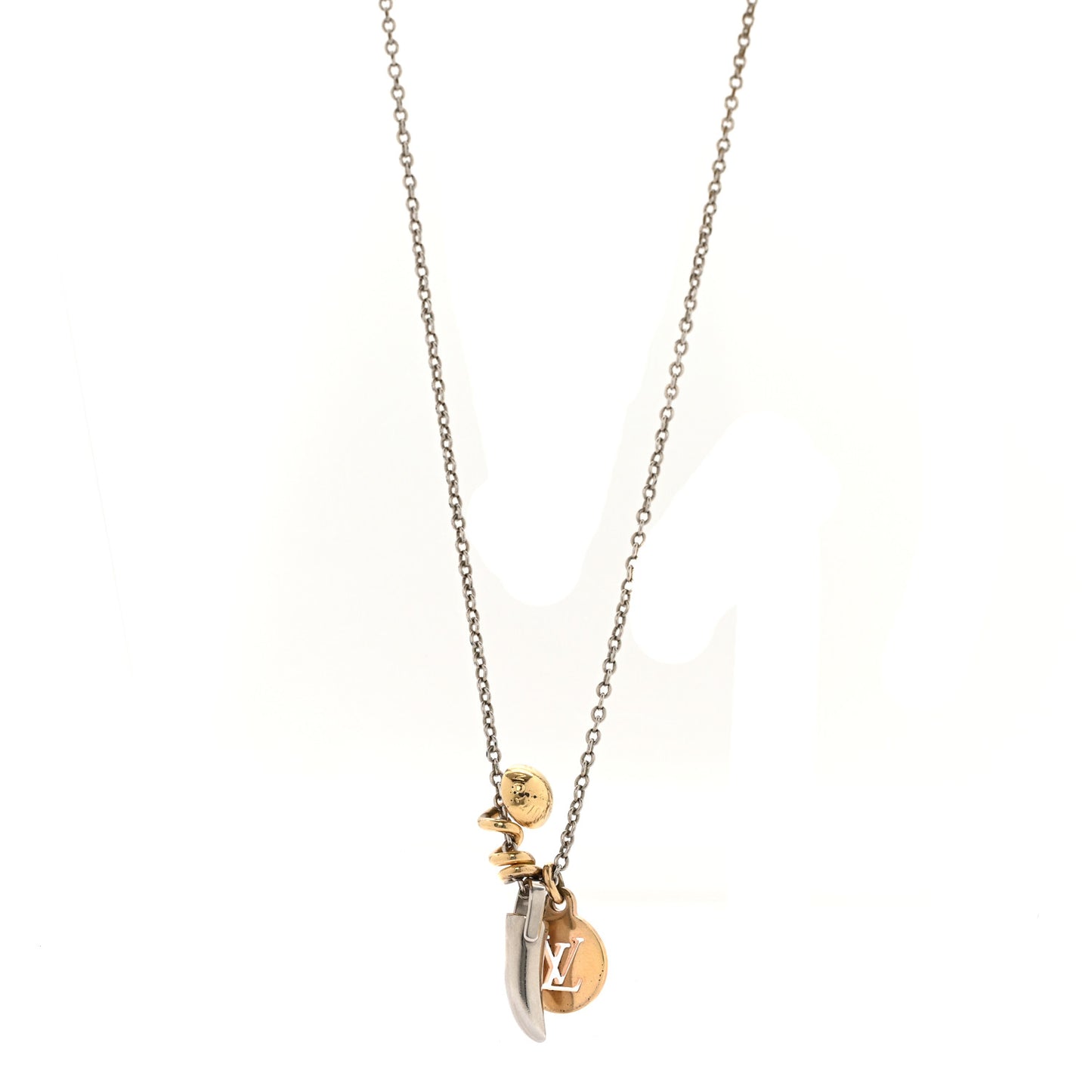 Metal Safari Charms Necklace Silver Gold