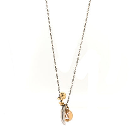Louis Vuitton Metal Safari Charms Necklace Silver Gold 1 of 8