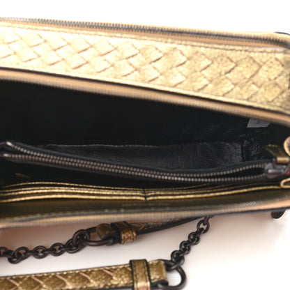 Bottega Veneta Metallic Lambskin Intrecciato Camera Bag Champignon 6 of 11