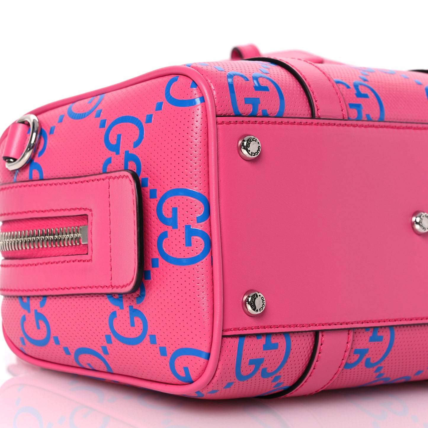 Calfskin GG Tennis Bi-Color Embossed Mini Duffle Bag Modern Fucsia Modern Blue