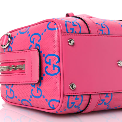 Gucci Calfskin GG Tennis Bi-Color Embossed Mini Duffle Bag Modern Fucsia Modern Blue 9 of 10