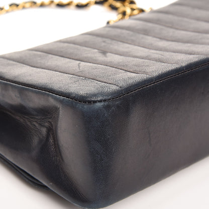 Chanel Lambskin Vertical Quilted Medium Single Flap Navy 11 of 15